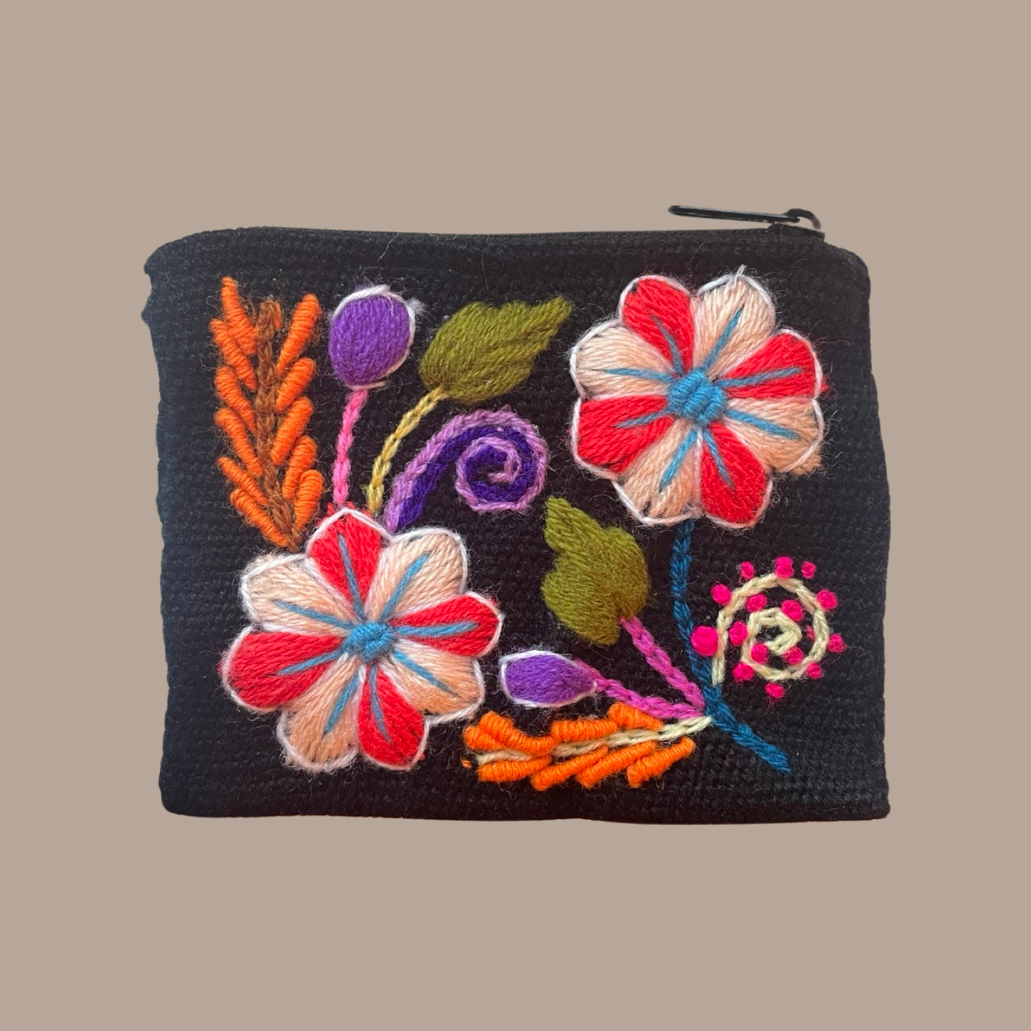 Embroidered Purse - Black