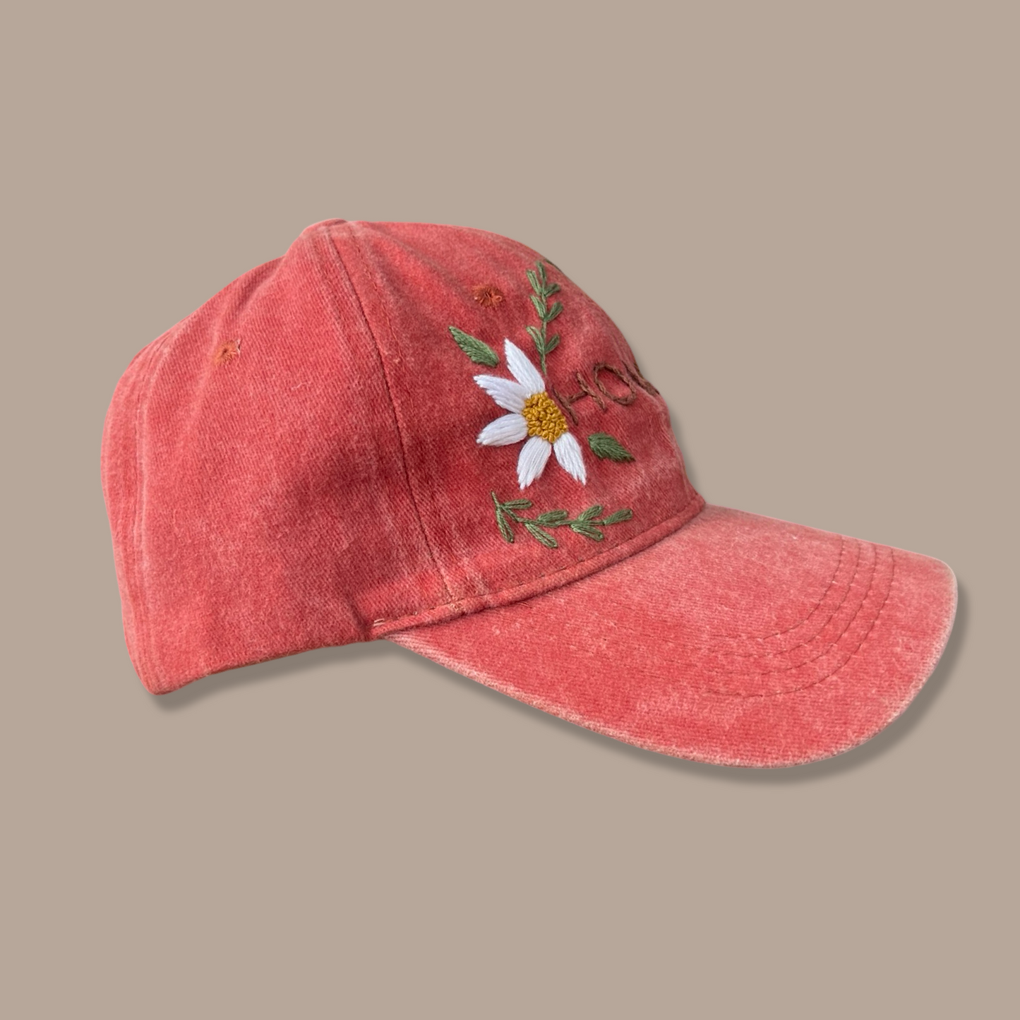 Embroidered Cap “Howdy” - Tangerine