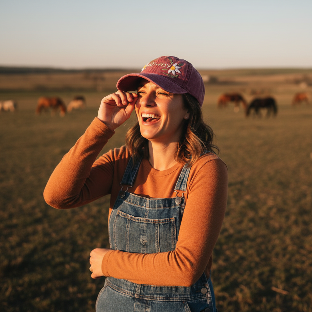 Embroidered Cap “Howdy” - Burgundy