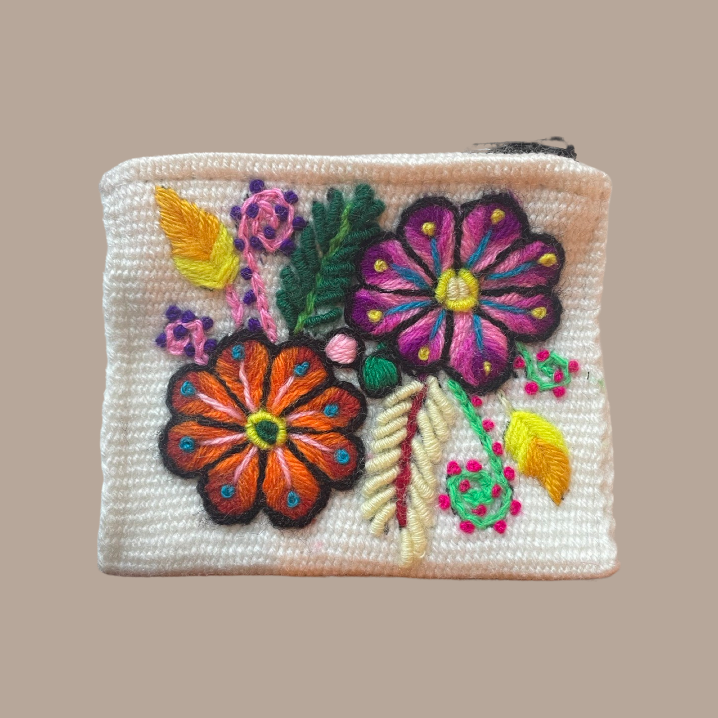 Embroidered Purse - White