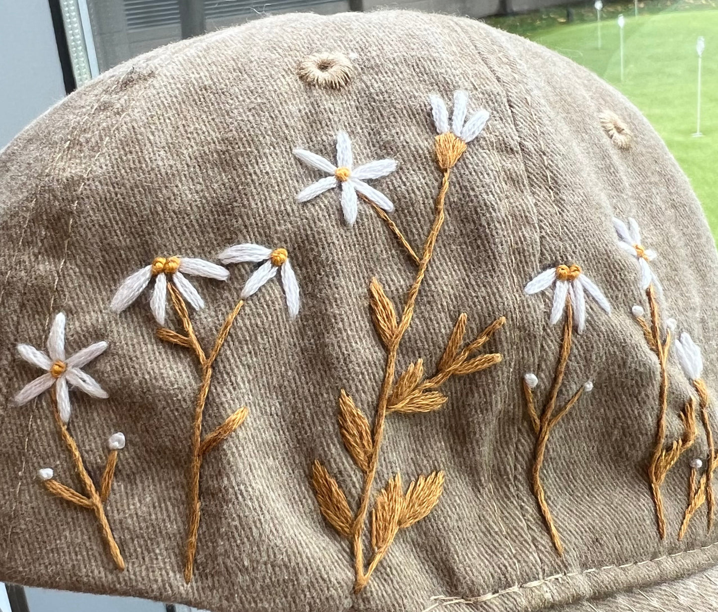 Embroidered Cap - Beige
