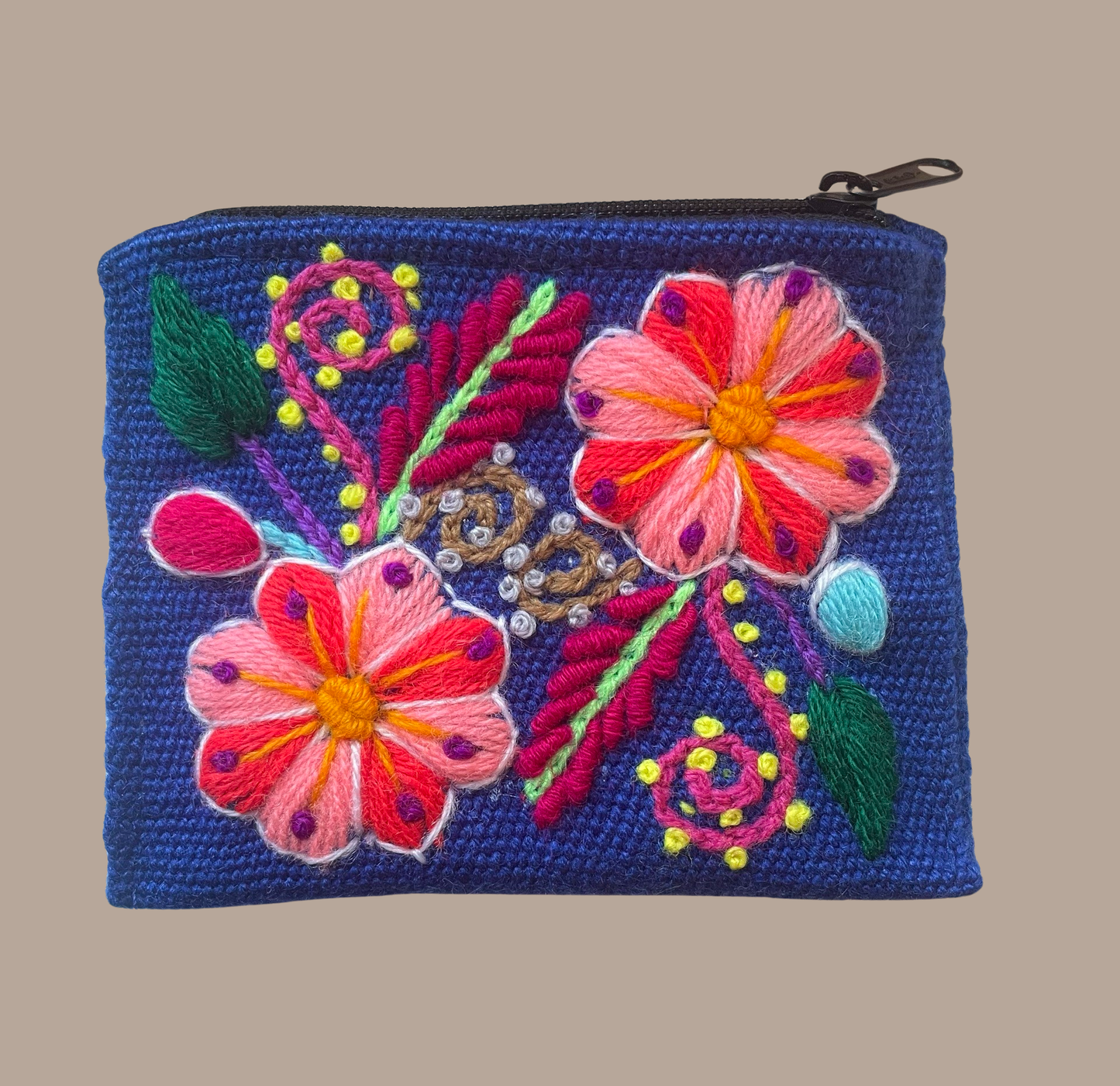 Embroidered Purse - Blue