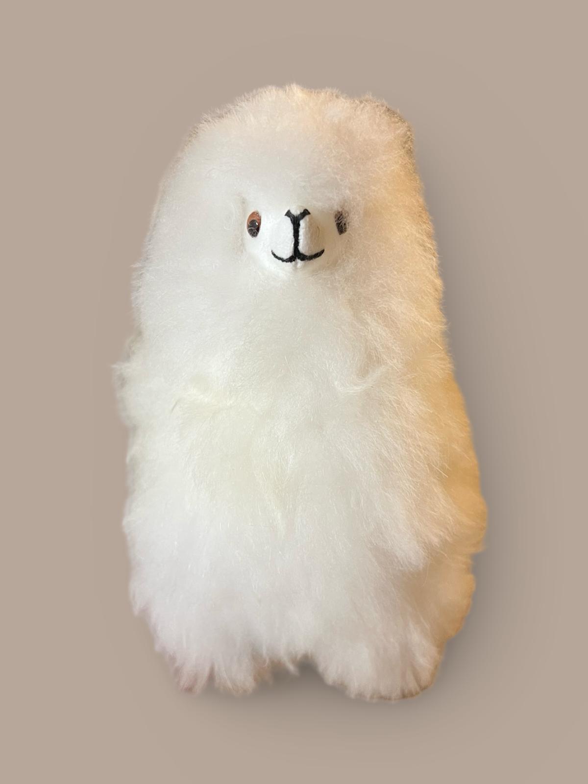 White Alpaca Wool Stuffed Animal