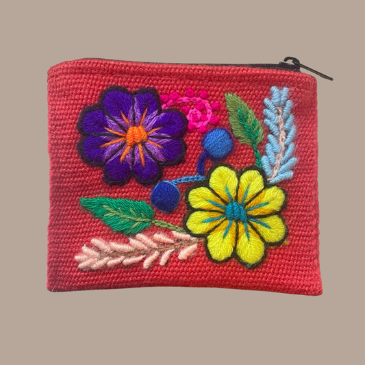 Embroidered Purse - Dark Orange