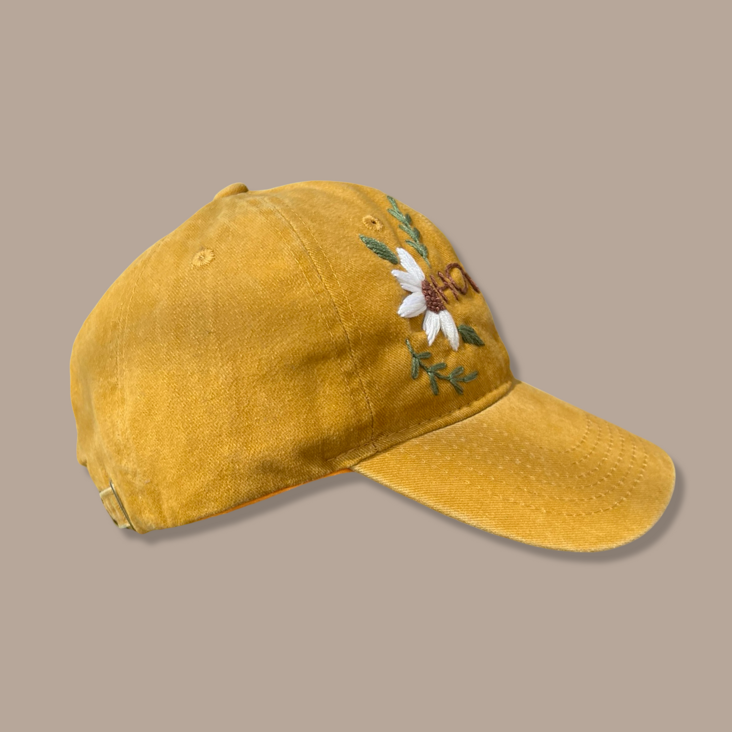 Embroidered Cap “Howdy” - Mustard