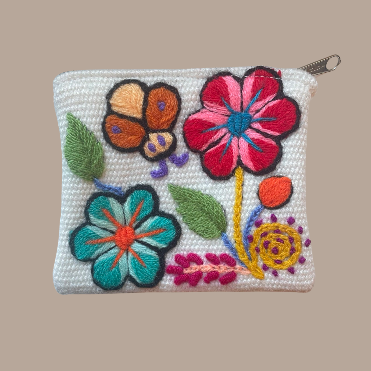 Embroidered Purse - White