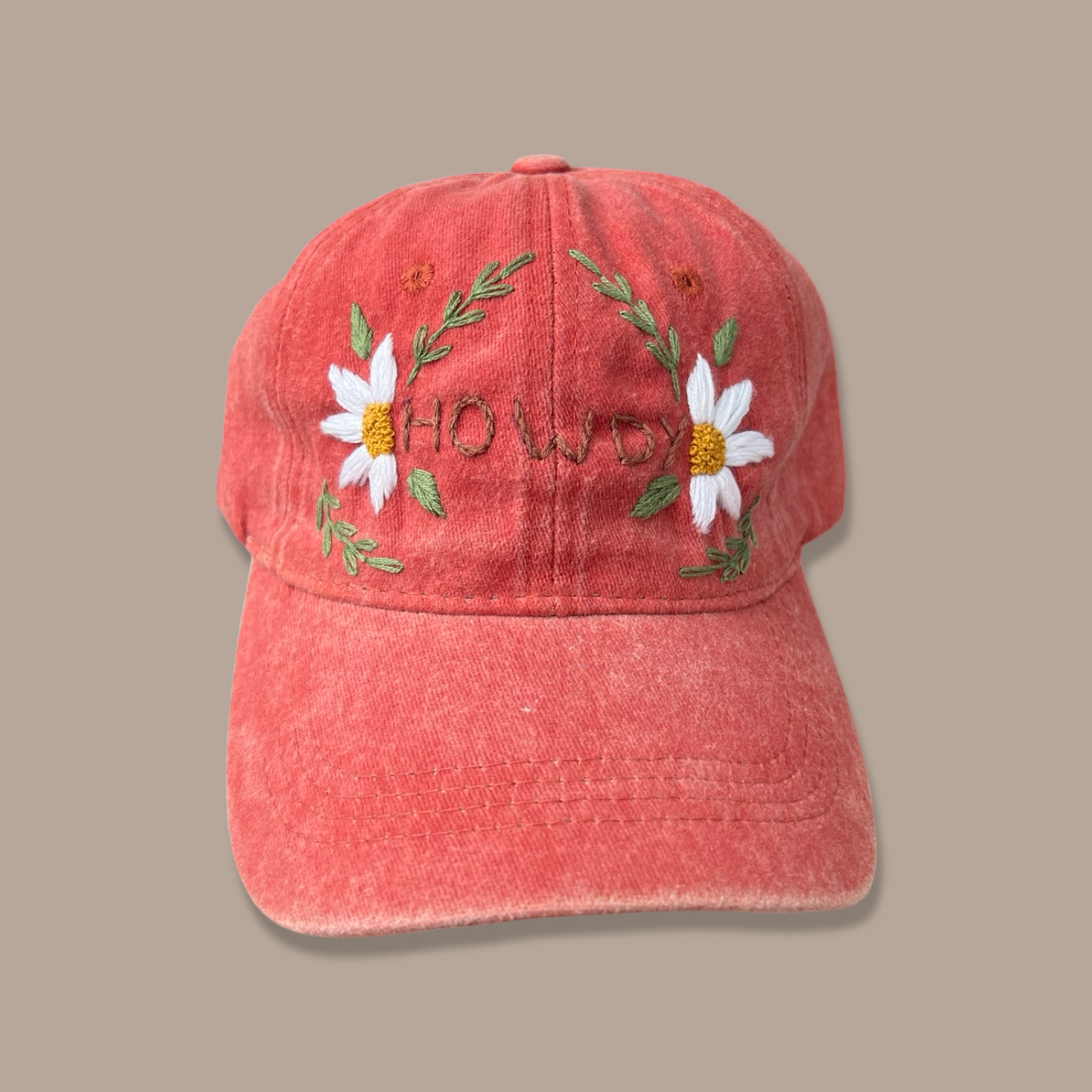 Embroidered Cap “Howdy” - Tangerine