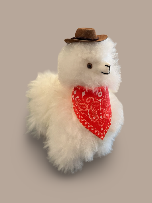 Cowboy Alpaca Wool Stuffed Animal