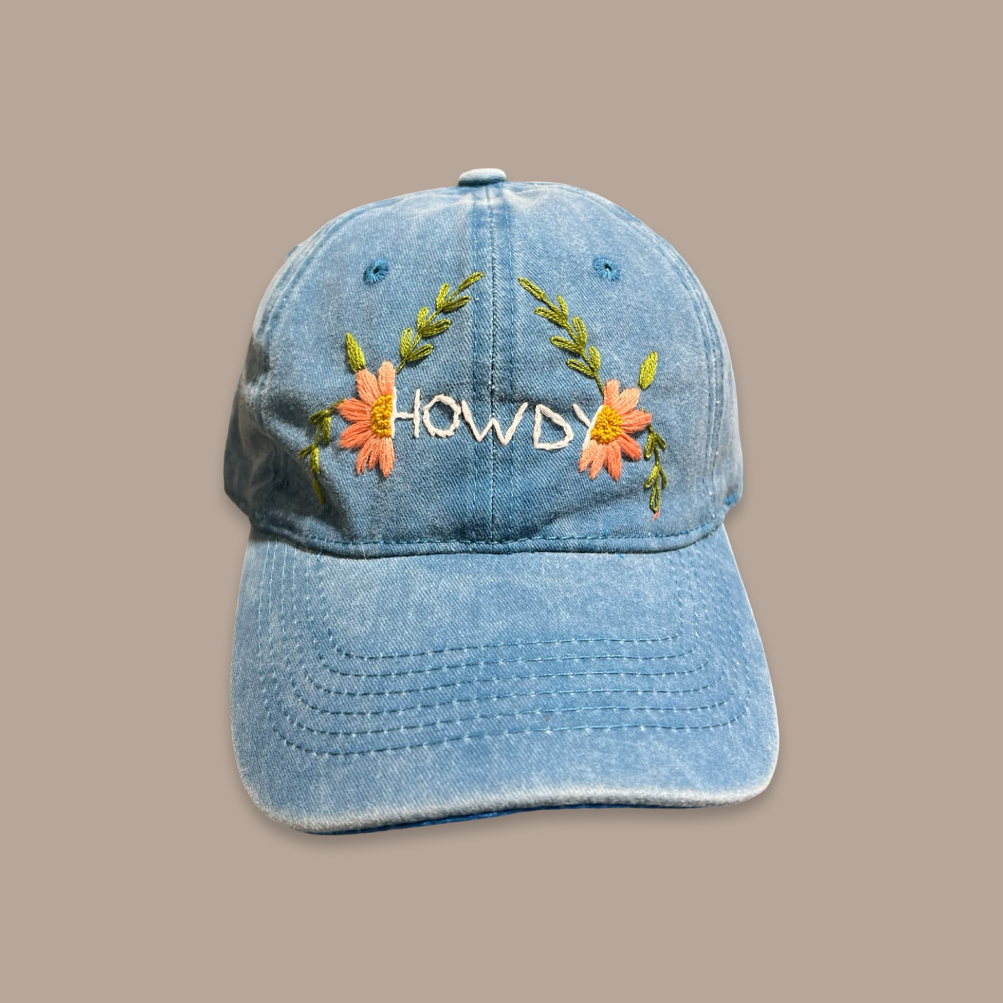 Embroidered Cap “Howdy” - Light Blue