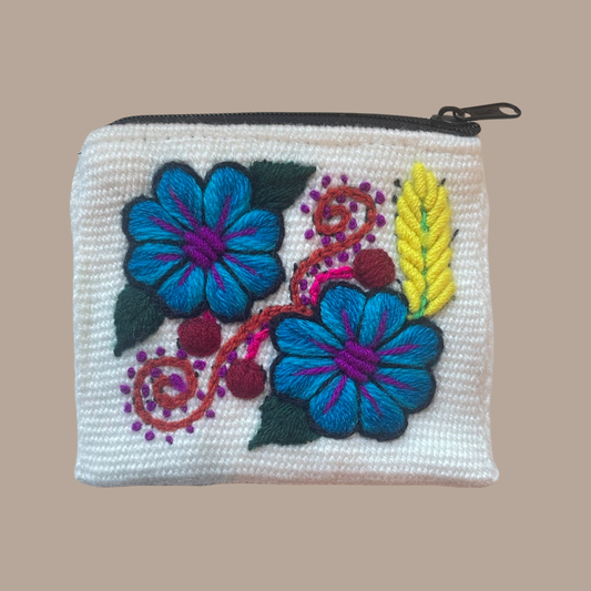 Embroidered Purse - White