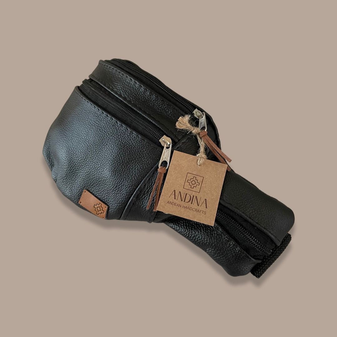 Leather Belt Bag - Black