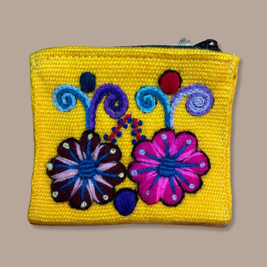 Embroidered Purse - Yellow