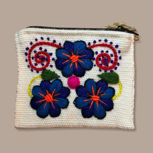 Embroidered Purse - White
