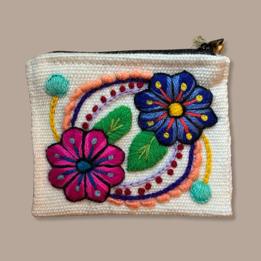 Embroidered Purse - White