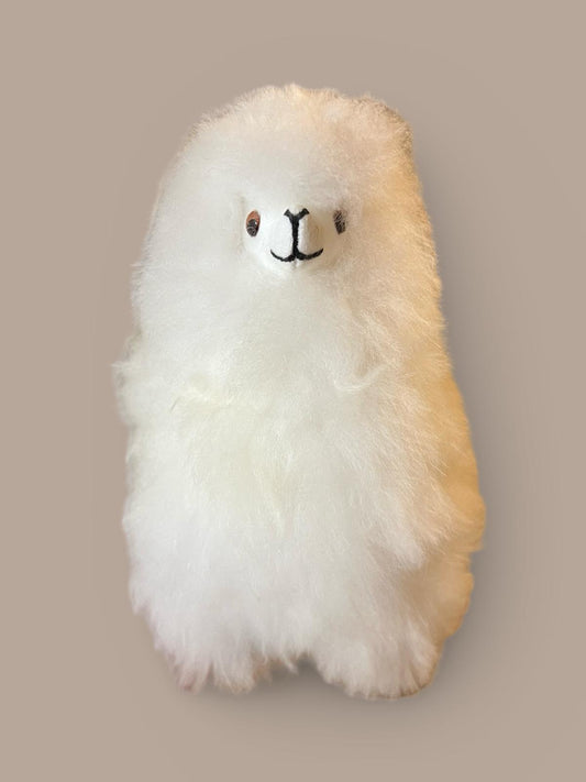 White Alpaca Wool Stuffed Animal