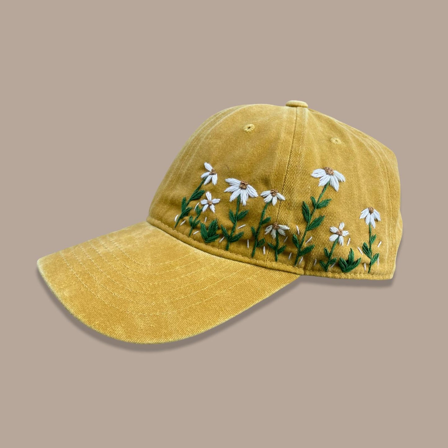 Embroidered Cap - Mustard