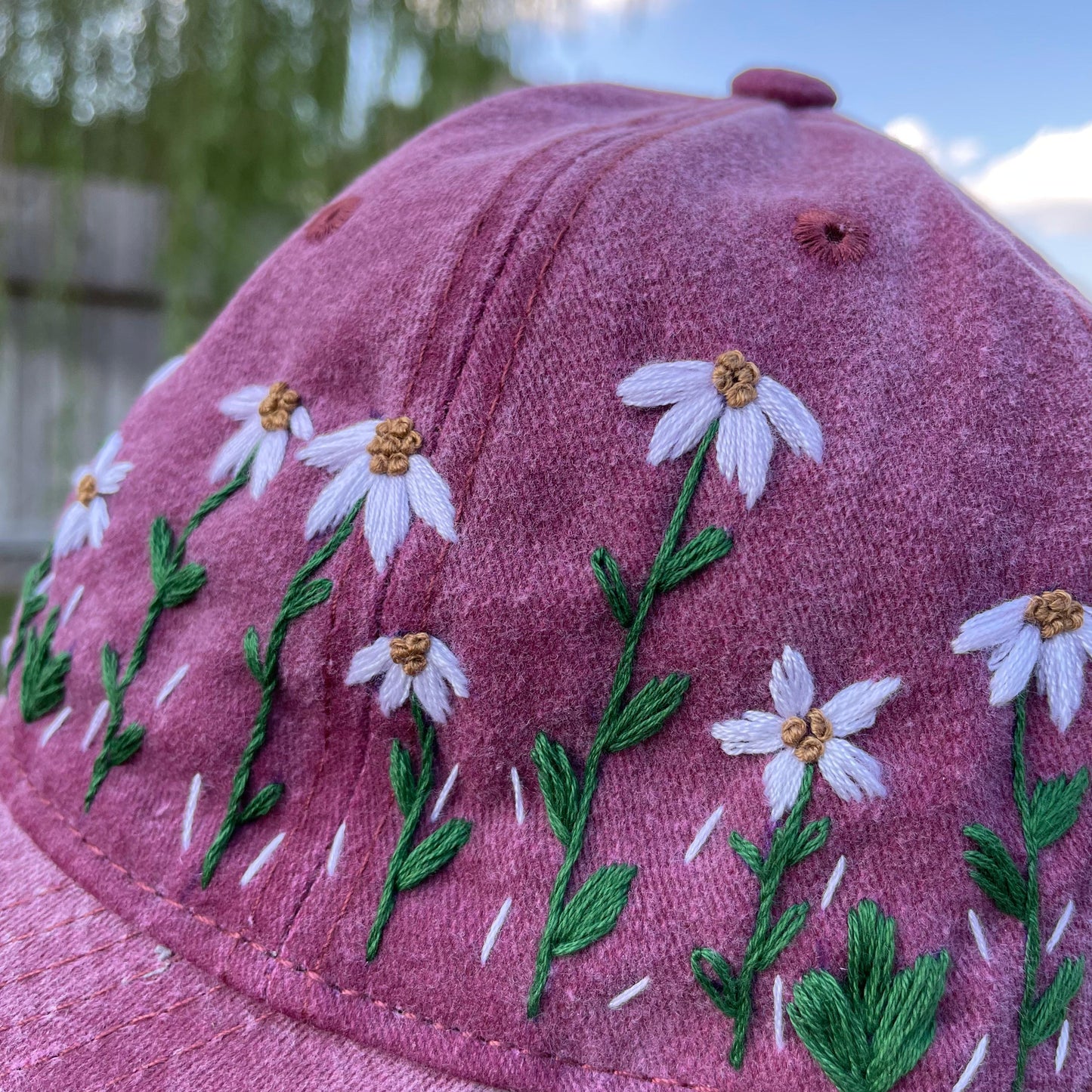 Embroidered Cap - Burgundy